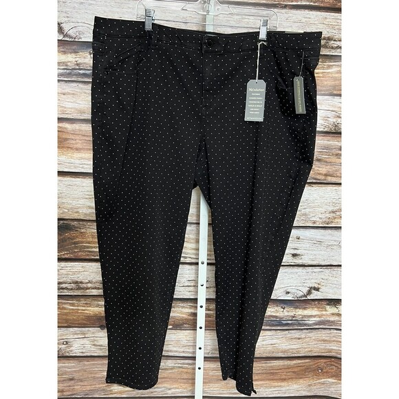 WIT & WISDOM Black Polka Dot AB-solution Stretch Ankle Skinny Pants Sz 24W